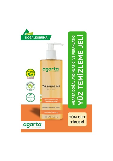 Agarta Doğal Arındırıcı ve Ferahlatıcı Yüz Yıkama Jeli 400 ML
