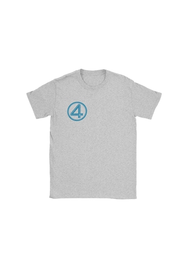 Mınıso Fantastik Dört Çizgi Roman Erkek Kısa Kollu Pamuklu T-shirtturkuaz Turkuaz