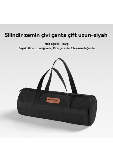 Açık Kamp Aksesuarları Saklama Çantası Çadır Rüzgar Halatı Zemin Tırnak Aracı Saklama Çantası Kamp Taşınabilir Zemin Tırnak Paketi Silindir Çanta 40cm Uzun Çift Kalınlık Siyah Çok Renkli