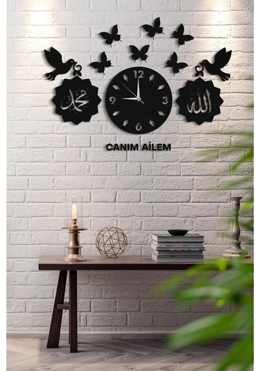 Kuş Kelebek Ahşap Mdf Duvar Saati Duvar Dekorasyon Ürünü