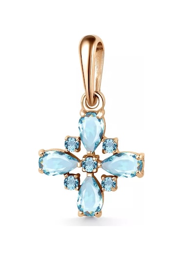 Gold Plaza Jewelry 925 Ayar Gümüş Kolye Askısı, Zirkon Taşlı Küpüs 188613900 Altın Rengi