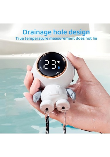 Fortunelane Bebek Banyo Termometresi Uzaylı Fig. - 0-99 C, 3 Renk Led, Ip65 Su Geçirmez, Canlı Sıcaklık İzleme, Dijital Termomet Beyaz
