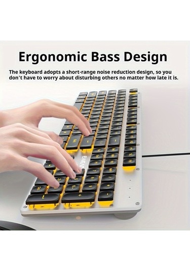 Fastbuy 104 Tuşlu Metal Panelli Ergonomik Oyun Klavyesi, Yan Ortam Işığı, Koyu Renk