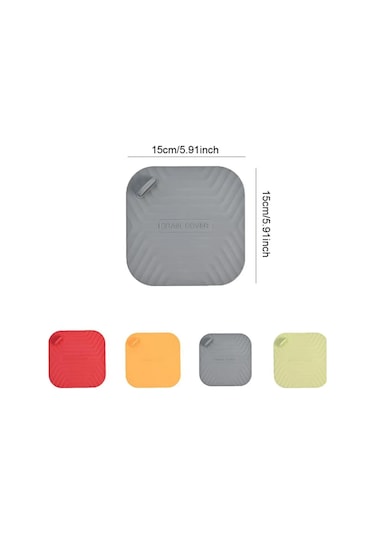 Gri Renk Kare Kötü Koku Önleyici Silikon Mat Banyo Mutfak Lavabo Balkon Gider Tıpası Kapağı