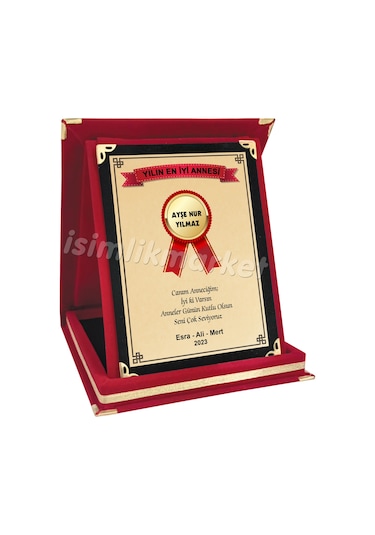 Isimlikmarket Anneye Hediye Yılın En Iyi Annesi Plaketi
