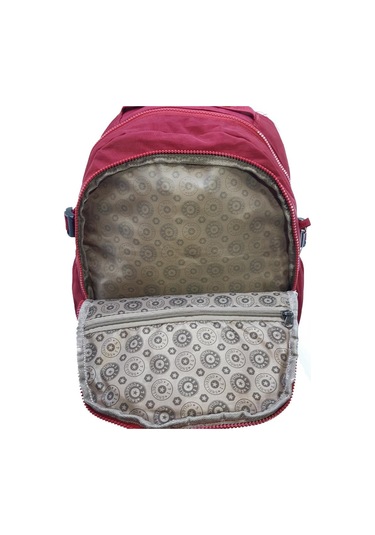 Baginn Kadın Sırt Çantası Çok Cepli Yağmur Geçirmez Hafif Kumaş Sırt Çantası Bordo Renk Taba