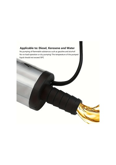 Honeybeeshop Simli Gri 12v Dc Dalgic Pompa Dizel Su Yag Transferi Icin Filtreli Paslanmaz Celik Govde
