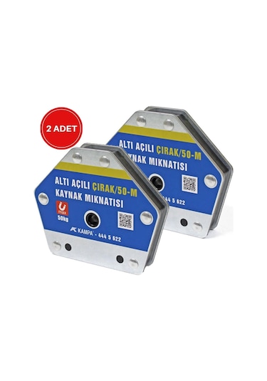 Çırak/50m Manyetik Kaynak Gönyesi 2 Adet 6 Açılı 50 Kg Kaynak Tutucu