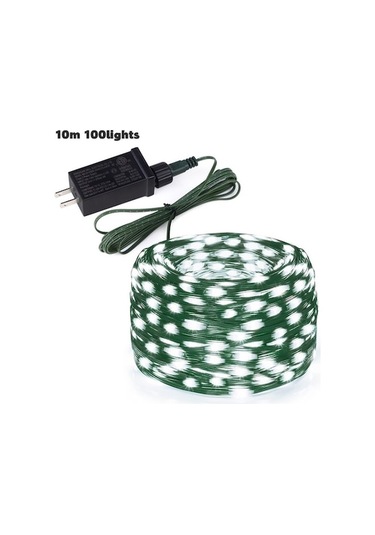 Led Güneş Işığı Dış Mekan Suya Dayanıklı Veranda Işıkları White Light Eu Plug 10m 100 Leds Soğuk Beyaz
