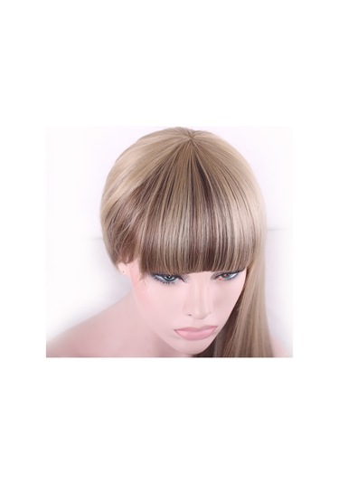 Qi Perçemli Açık Sarı Uzun Düz Kadın Peruk