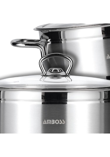 Amboss Saphire 24x14 Çelik Kapaklı 6,0 Lt. Derin Tencere 4196