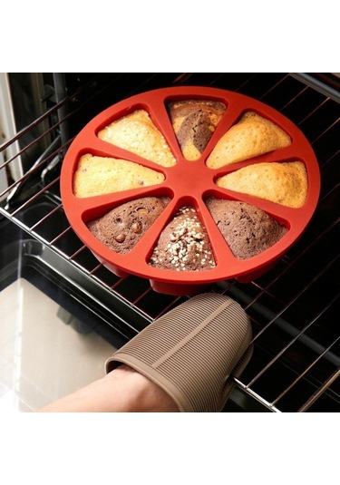Mikrodalga Fırın Kalıbı Silikon Bakeware Pişirme Gıda Sınıfı Kalıp 8 Puan Scone Kek Ev