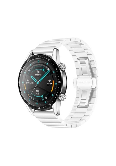 Huawei Watch Gt 3 42mm Uyumlu Krd-16 Metal Zore Kordon-beyaz