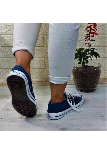 Fiyra 554 Kot Mavi Kısa Unisex Sneaker Keten Spor Ayakkabı 001