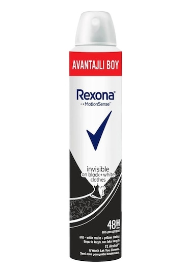 Rexona Invisible Black+White Kadın Sprey Deodorant 200 ML