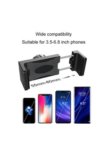 Wondernest Araba Dashboard Vantuzlu Çift Chuck Cep Telefonu Tutucu Standı Zpt1 Siyah