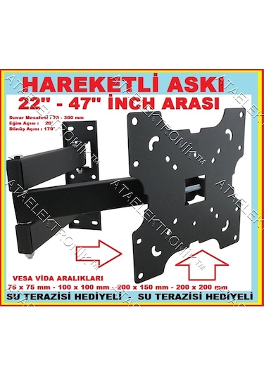 Samsung Uyumlu 30 32 40 42'' İnch Led Televizyon Hareketli Askı Tvs75
