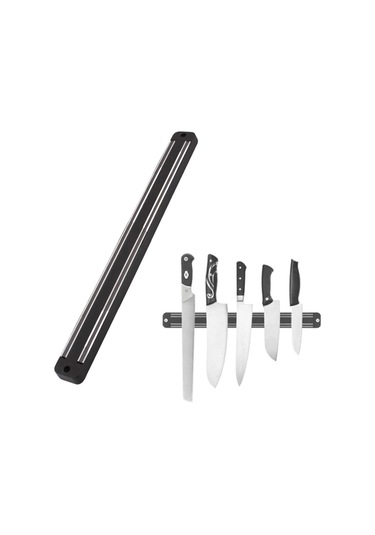 River World Mıknatıslı Paslanmaz Duvar Bıçak Askısı Standı 55 Cm Aparat Siyah