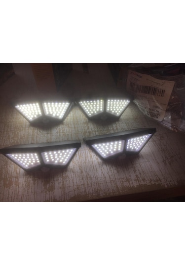 Sge Teknoloji Siyah Solar Güneş Enerjili Hareket Sensörlü 4 Taraflı Bahçe Garaj Ev Aydınlatma Lambası