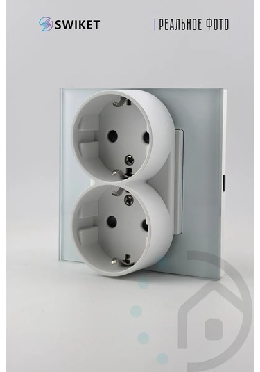 Lajt Haus Çiftli Cam Gömme Topraklamalı Priz 390145015 Çift Priz