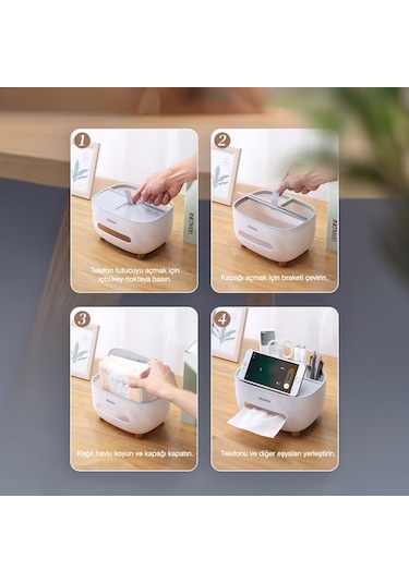 Ecoco Çok Amaçlı Bölmeli Peçetelik Ve Saklama Kutusu