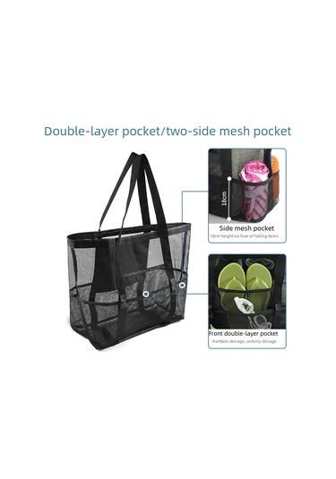 Springsun Kumada Gezici 8 Cepli Ağ Desenli Spor Yüzme Çanta - El/tek Omuz Taşıma, Dayanıklı Malzeme, 42x20x39 Cm Kahverengi