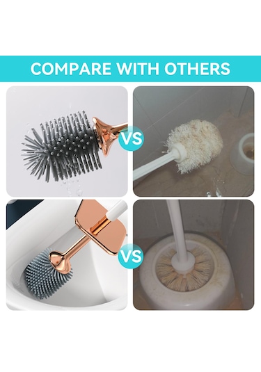Siyah Tuvalet Fırçası Ve Tutacağı, Ergonomik Uzun Saplı Zarif Klozet Fırça Seti, Dekor Temizleme Aksesuarları, Dayanıklı, Derin Temizlik