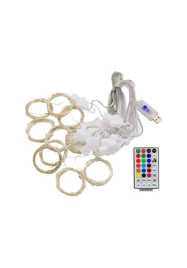 Sones 3m X 1m 100 Led Rgb 16 Renk Değiştiren Bakır Tel Perde Işık Dizisi