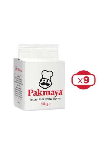Pakmaya Instant Kuru Hamur Mayası 500 Gr X 9 Adet