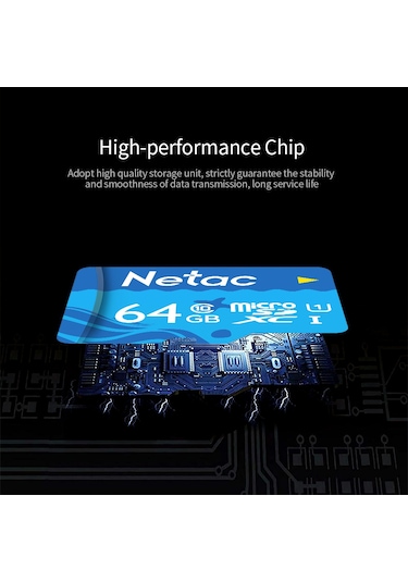 Gajeena Netac P500 16gb Mikro Sd Kart - Uhs-1 Class10, 80mb/s Hızlı Okuma, Kameralar, Araç Kaydediciler İçin Dayanıklı Hafıza Kartı