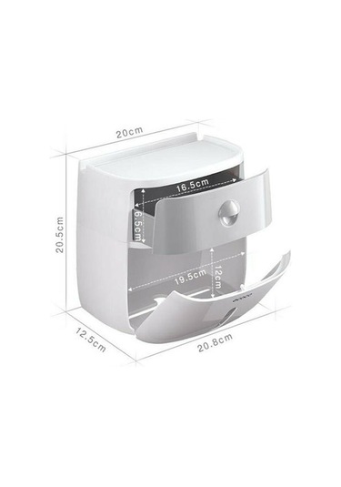 Su Geçirmez Duvara Monte Tuvalet Rulo Sahipleri Havlu Banyo Doku Kağıt Kutusu Depolama Raf Mutfak Kağıt Dağıtıcı Depolama Rafları Ve Amp Raflar 22 x 13.6 x 11.2 CM
