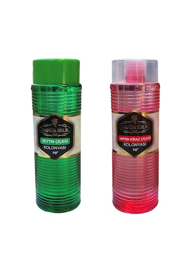 Manisa Birlik 70 Derece Kolonya Pet Şişe Zeytin Çiçeği 400 ML + Japon Kiraz Çiçeği 400 ML