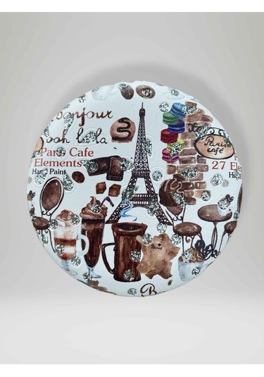 Işıltılı Karışık Desenli Çift Taraflı Yuvarlak Cep Çanta Makyaj El Aynası 7cm Çap Kod:31