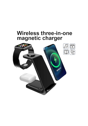 Maiyame 3'ü 1 Arada Dikey Kablosuz Şarj Aleti - Telefon, Saat Ve Kulaklık İçin 20w Hızlı Şarj, Apple/android Uyumlu, Beyaz, Abd Standartı 110-240v Beyaz