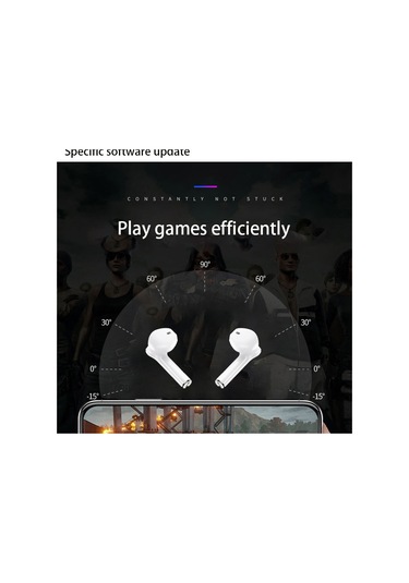 Vkemall Beyaz Kablosuz İç Kulaklık - Su Geçirmez, Gürültü Engelleme, Aı Asistan Desteği Siri, Google, Xiaomi - 10mm Titan Filmi Hoparlör