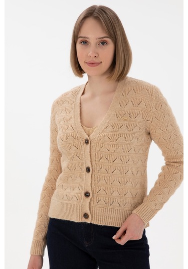 U.s. Polo Assn. Kadın Kum Hırka Triko 50293082-vr085 Kum