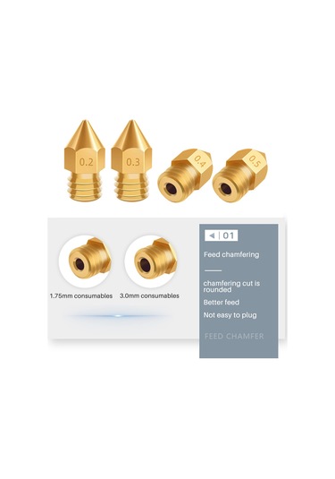 Leasetake 37 Adet 3d Yazıcı Nozulu Mk8 Nozulu 0.2, 0.3, 0.4, 0.5, 0.6, 0.8, 1.0mm Creality Cr-10 Ender 3 5 İçin Ekstruder Baskı Kafası