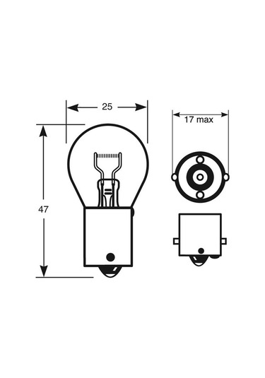 10 Adet 12V P21W 93 Düz Tek Duy Stop Sinyal Ampul Standart Işık