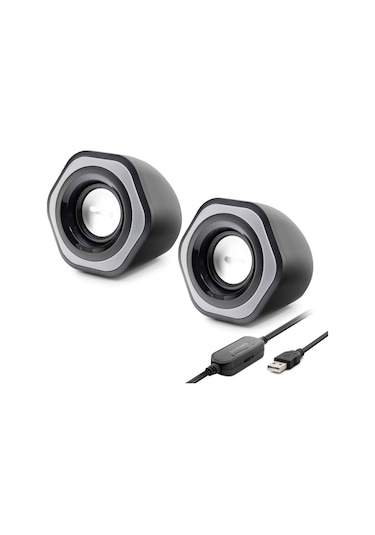 Bilgisayar Hoparlörü 1+1 Usb + 3.5 Mm + Ses Kontrol Siyah Spa2209 Pop