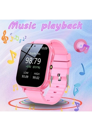 Trendooze Sunshine022 Çocuk Saati 240p Dokunmatik Ekran 240p Usb Şarj Eğitici Oyun Müzik Siyah Siyah