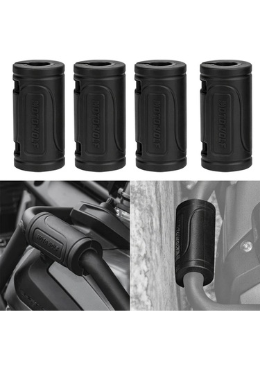 Xuweiwei Black-4pc 4 Parça Silikon Motor Koruyucu Universal Motosiklet Harley Yamaha