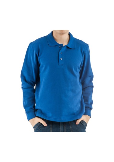 Relaxia Polo Yaka Gri Sweatshirt