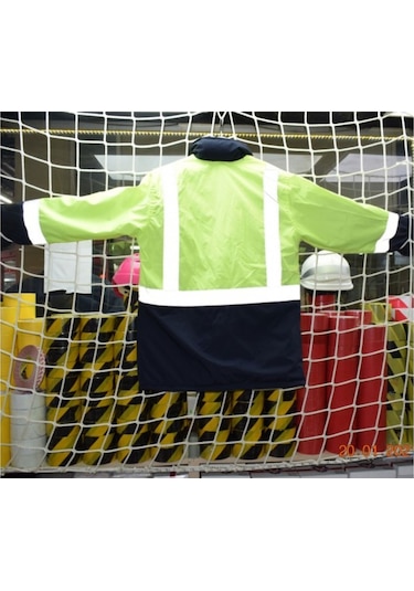 Bondit Kumaştan Kapitoneli Çok Cepli Yerli Işci Parkası / Montu