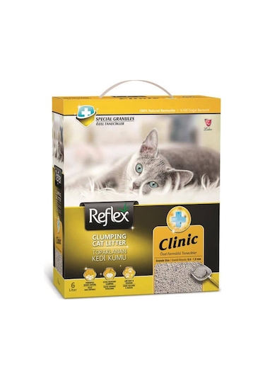 Reflex Clinic Özel Formüllü Tanecikler Topaklaşan Bentonit Kedi Kumu 6 L