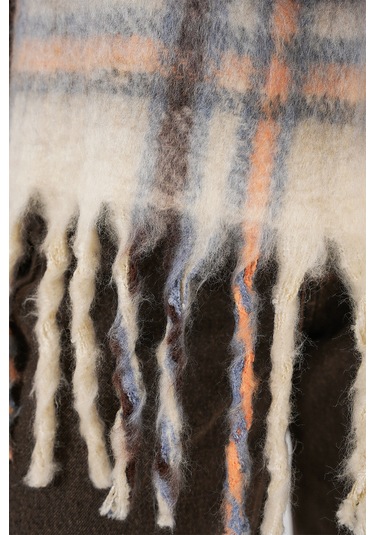 Kadın Yumuşak Dokulu Kalın Şal Atkı 15951 - C. Bej Bej