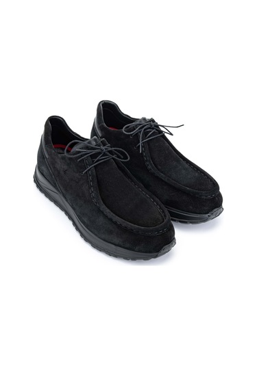 Tamer Tanca Erkek Hakiki Deri Siyah Süet Casual Ayakkabı 537 3434 Erk Ayk Y24 Sıyah Suet Siyah