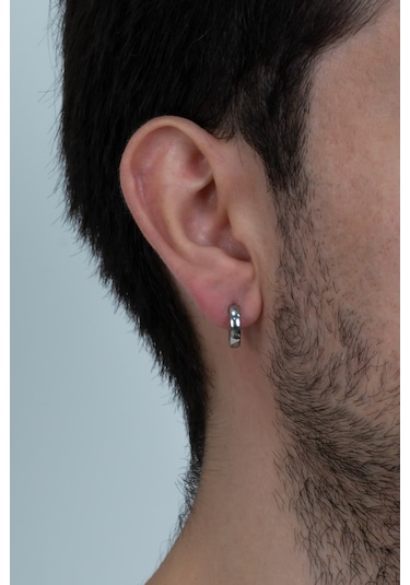 Ince Halka Erkek Bayan Unisex Çelik Küpe Çifti 3 MM 3 Renk Mse6