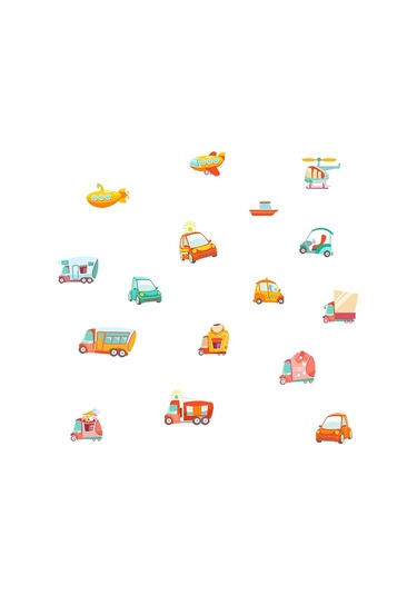 Araba Uçak Duvar Çıkartmaları Pvc Kendinden Yapışkanlı Anaokulu Yatak Odası Erkek Odası Dekorasyon Çıkartmaları Çıkarılabilir 98 70cm Şeffaf