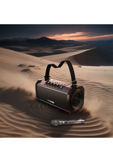 Lenyes S863 Rgb Led Işıklı Mikrofonlu Tws Bluetooth Speaker Hoparlör V5.3 Siyah