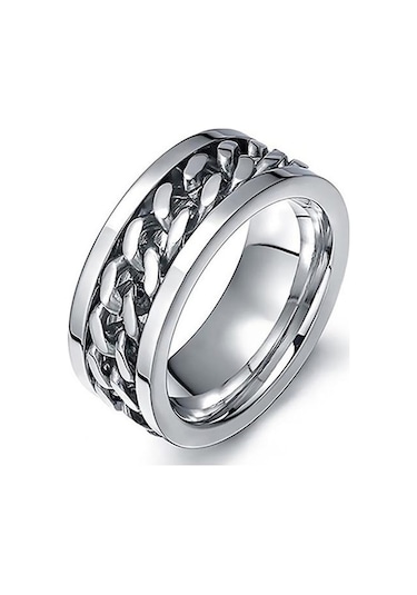 Novahub Beyaz Punk Erkek Kadın Unisex Paslanmaz Çelik Zincir Kakma Parmak Yüzük Band Takı Hediye 13 - 13 Beyaz